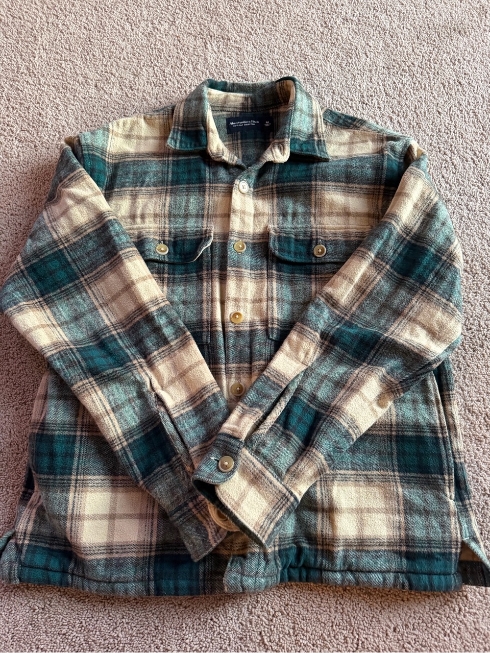 Men's Abercrombie Heavyweight Plaid Flannel Shirt Jacket